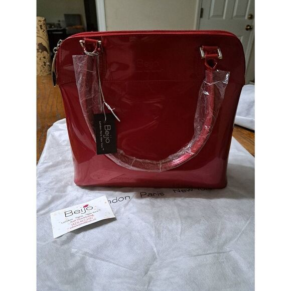 New Beijo 5615 Berry Red Purse Handbag Satchel Pocketbook NWT